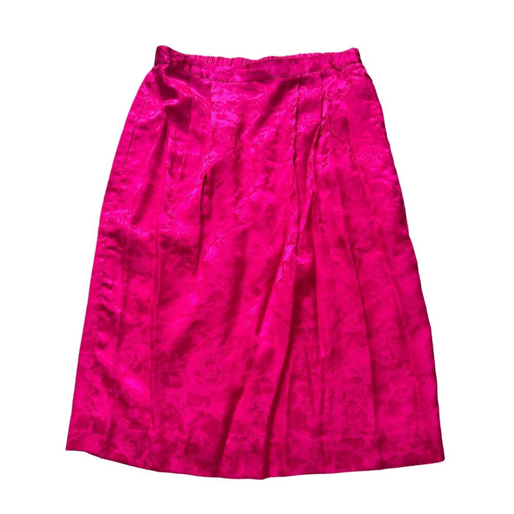 Spenser Jeremy Petites Vintage 90's Bright Pink Silk Skirt Size 10